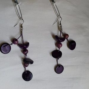 2 Tear Purple Earrings